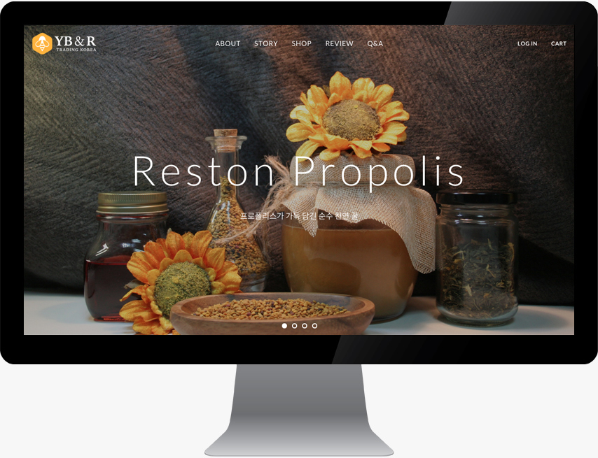 YB & RESTON Trading Korea website designed by Sugar Design